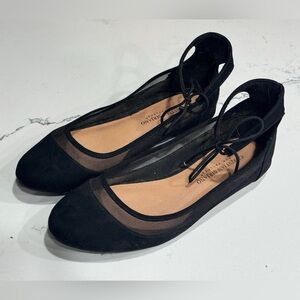 Christian Siriano Black Women’s Ballet Shoes Tie-Front Size 7.5